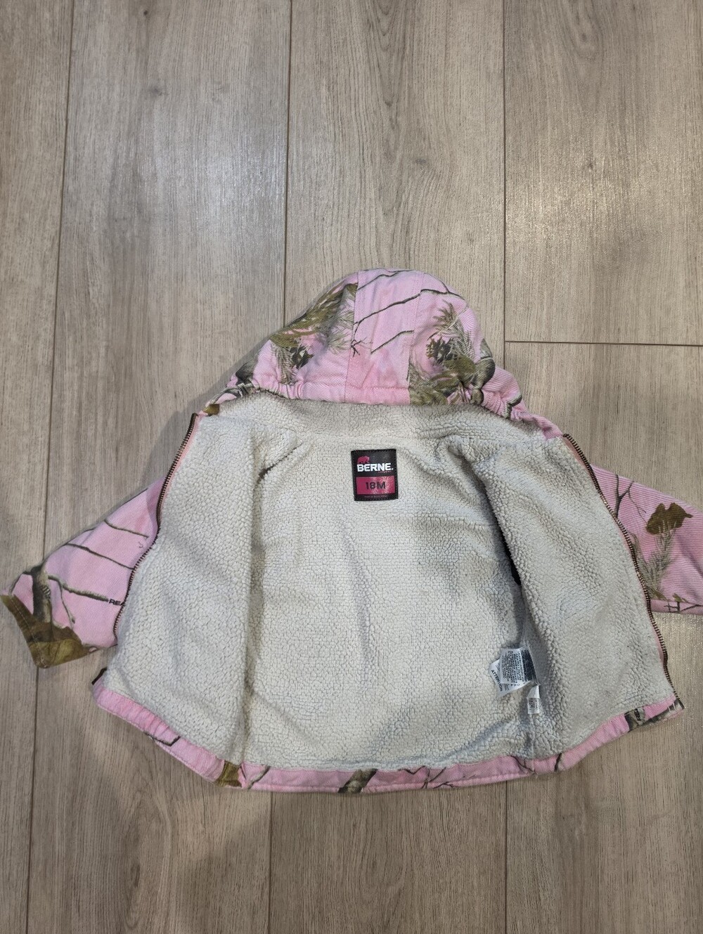 Berne Realtree Xtra Pink Camo Toddler Jacket & Bib Overalls Set 18M/12M - Picture 6 of 11